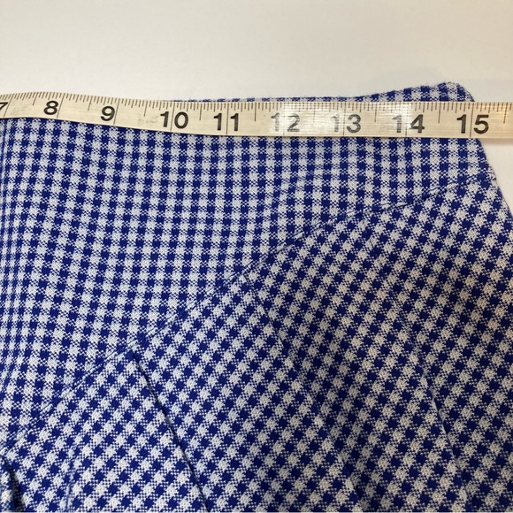 NWT TOPSHOP Gingham Blue White Ruffled Across Front Mini Skirt Size 8 - Picture 5 of 11